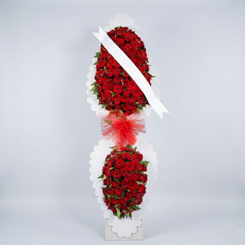 Kırmızı Gerbera Çiçekli Sepet